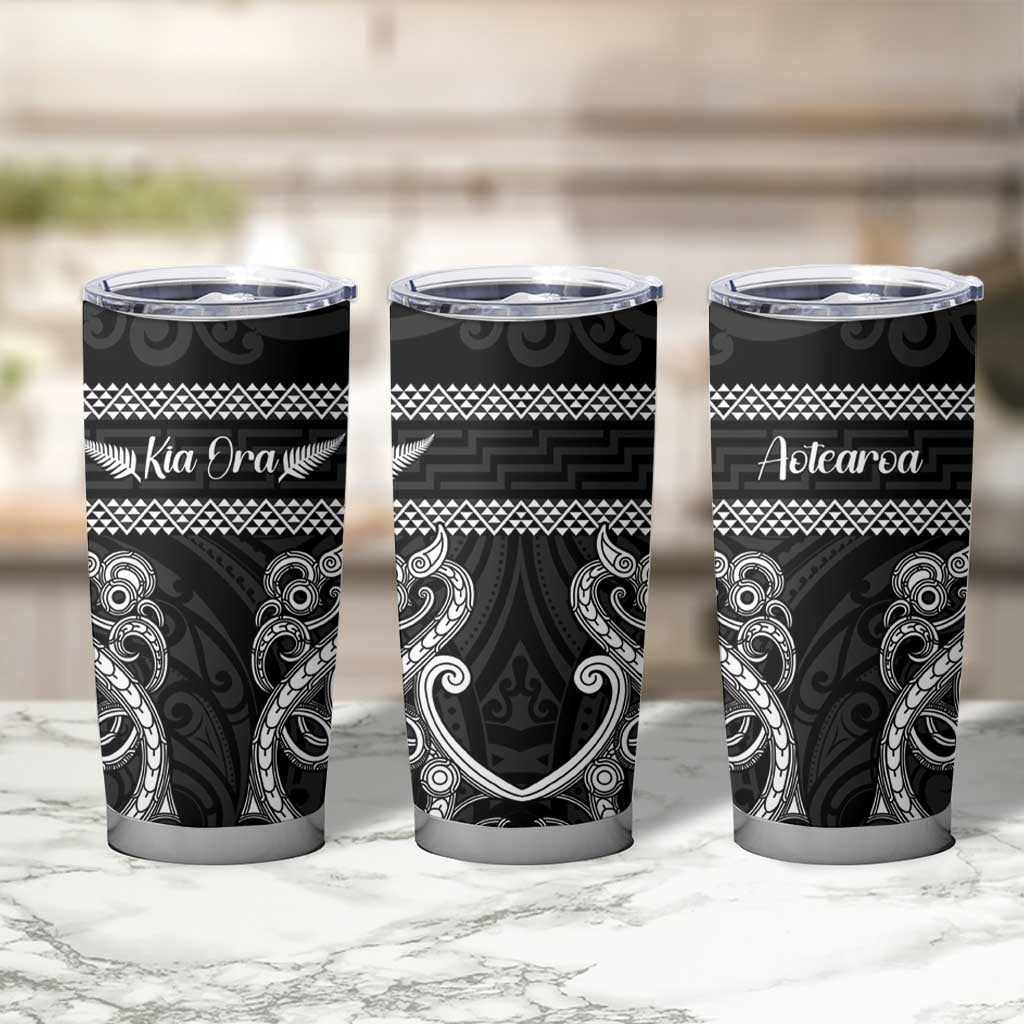 Kia Ora New Zealand Tumbler Cup Maori Language Week Pango Taniko Motif - Polynesian Pride