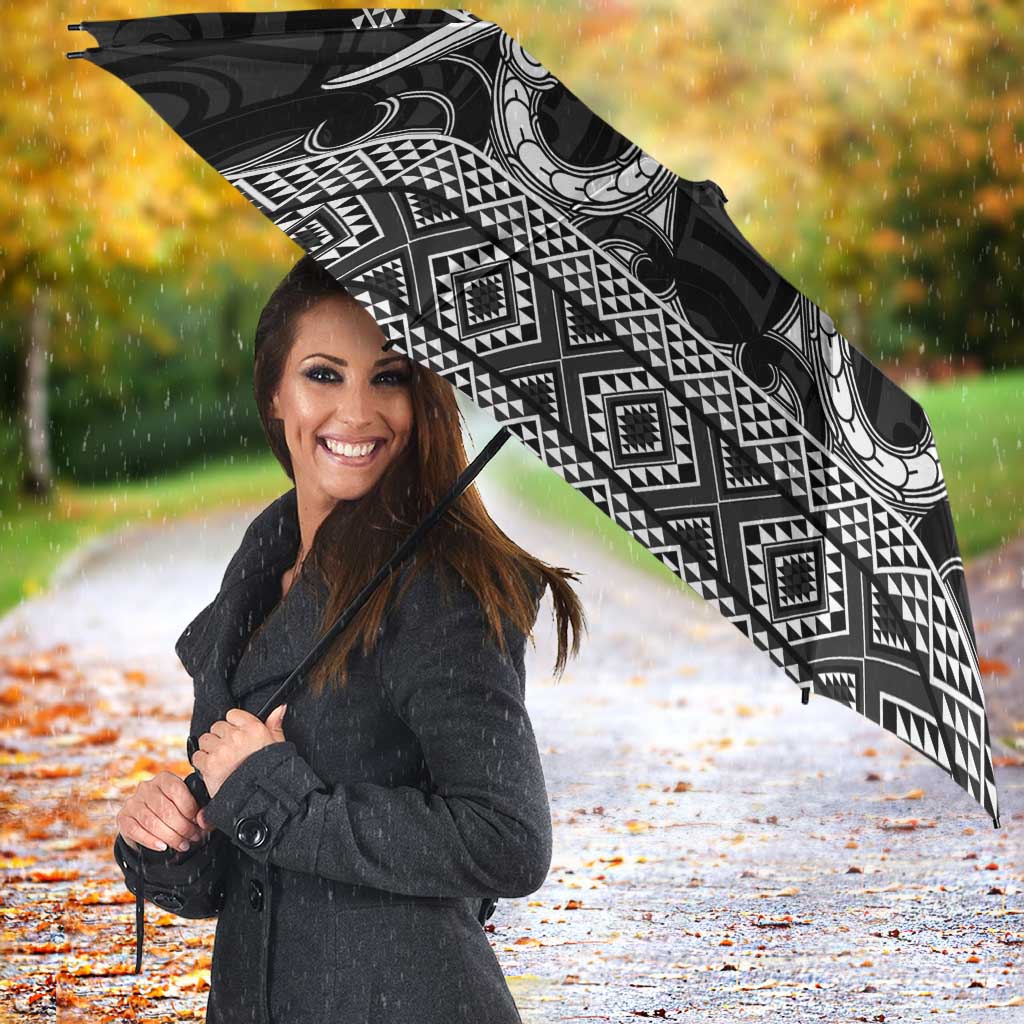 Kia Ora New Zealand Umbrella Maori Language Week Pango Taniko Motif - Polynesian Pride