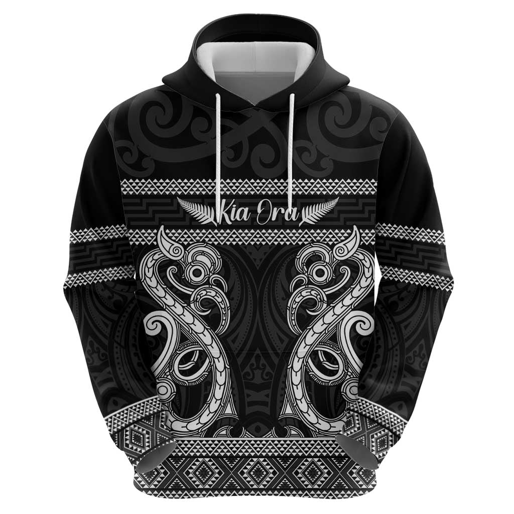 Kia Ora New Zealand Zip Hoodie Maori Language Week Pango Taniko Motif - Polynesian Pride