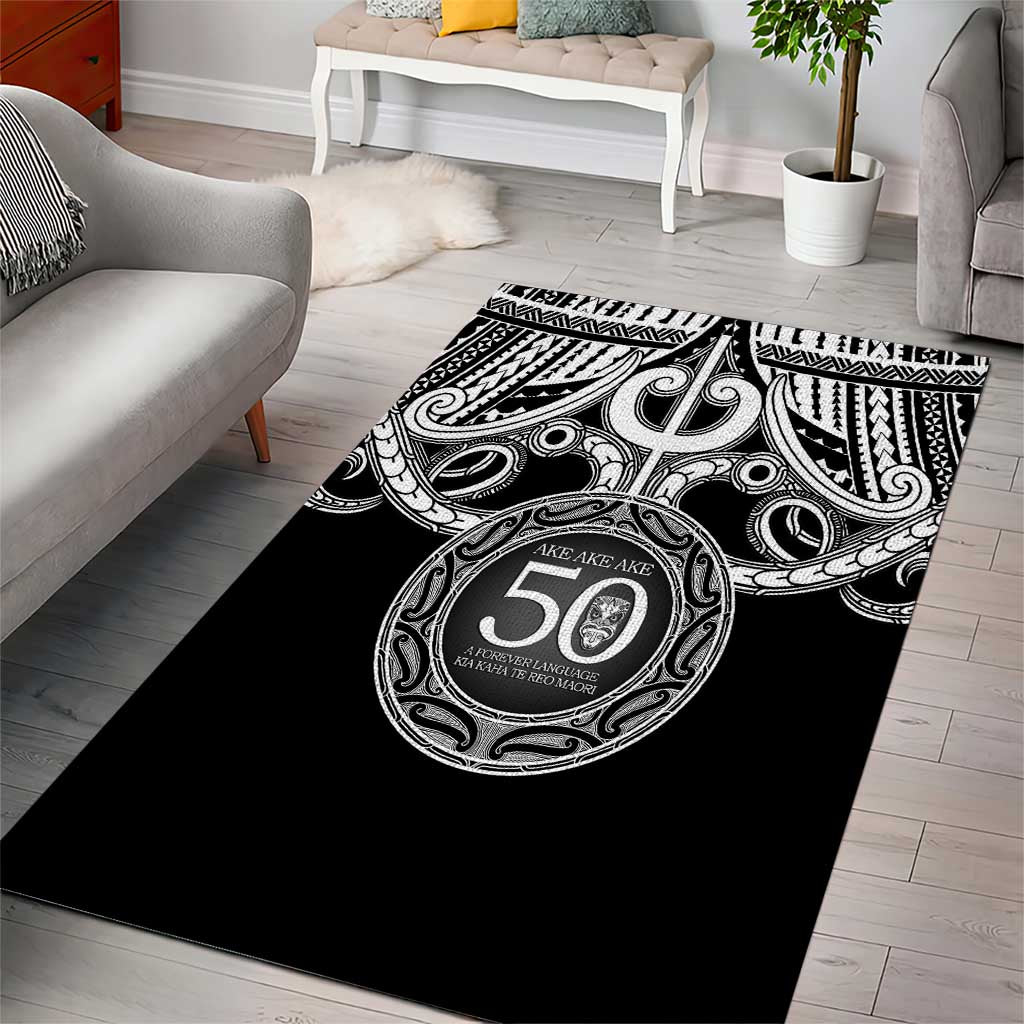 Kia Kaha Te Reo Maori New Zealand Area Rug 50th Anniversary Ake Ake Ake - Polynesian Pride