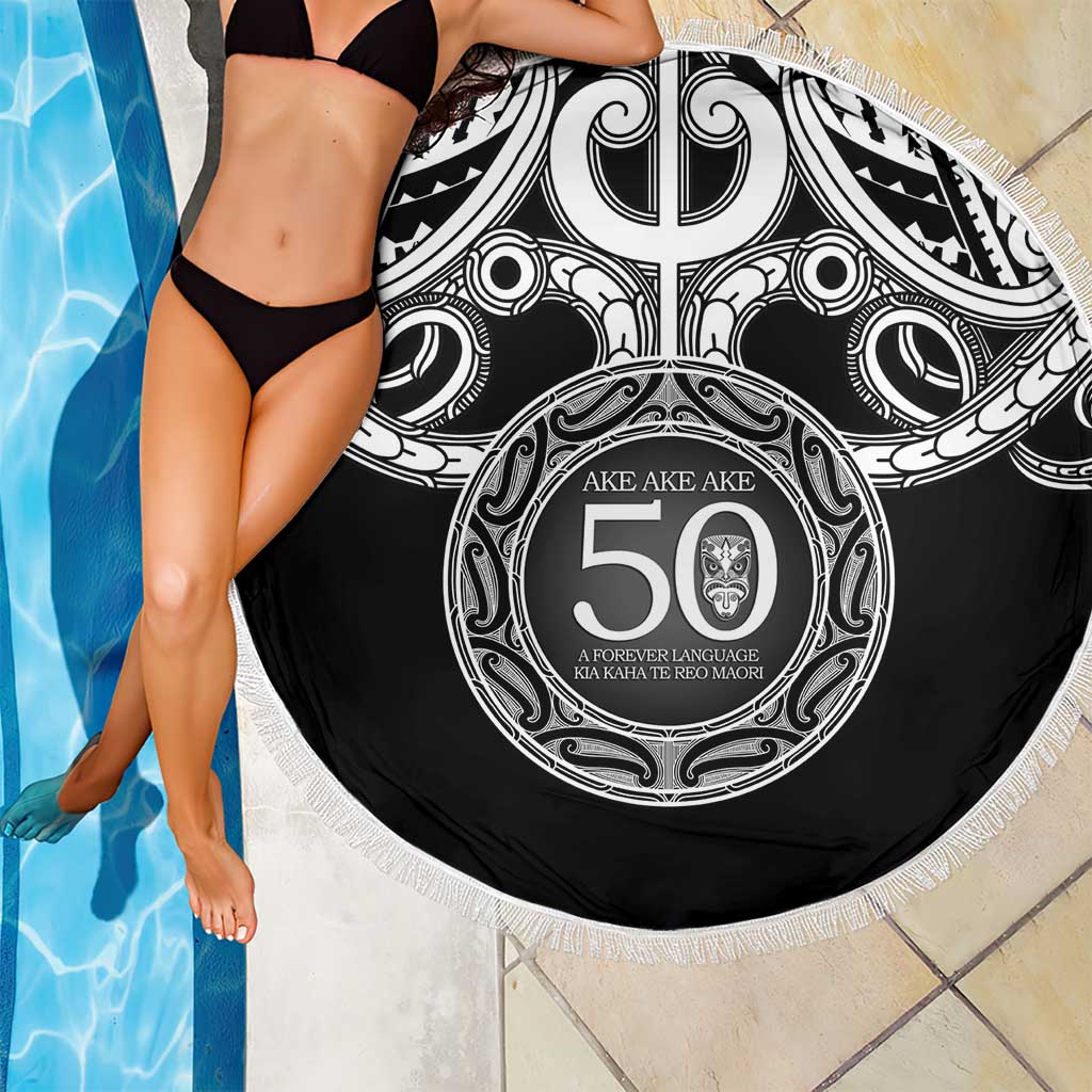 Kia Kaha Te Reo Maori New Zealand Beach Blanket 50th Anniversary Ake Ake Ake - Polynesian Pride