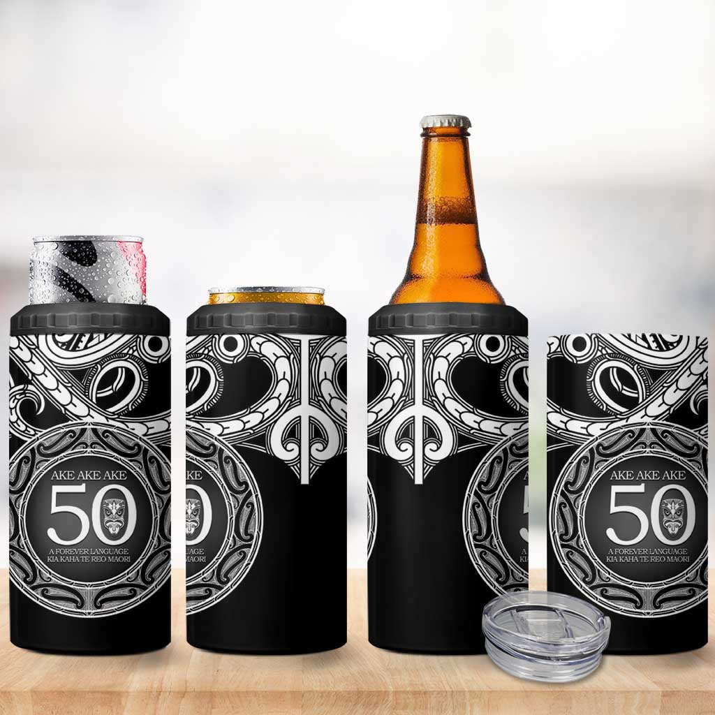 Kia Kaha Te Reo Maori New Zealand 4 in 1 Can Cooler Tumbler 50th Anniversary Ake Ake Ake - Polynesian Pride