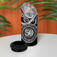 Kia Kaha Te Reo Maori New Zealand 4 in 1 Can Cooler Tumbler 50th Anniversary Ake Ake Ake - Polynesian Pride