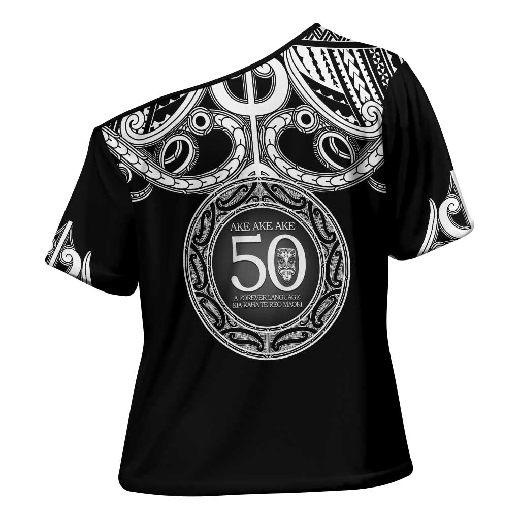 Kia Kaha Te Reo Maori New Zealand Cross Shoulder Shirt 50th Anniversary Ake Ake Ake - Polynesian Pride