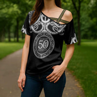 Kia Kaha Te Reo Maori New Zealand Cross Shoulder Shirt 50th Anniversary Ake Ake Ake - Polynesian Pride