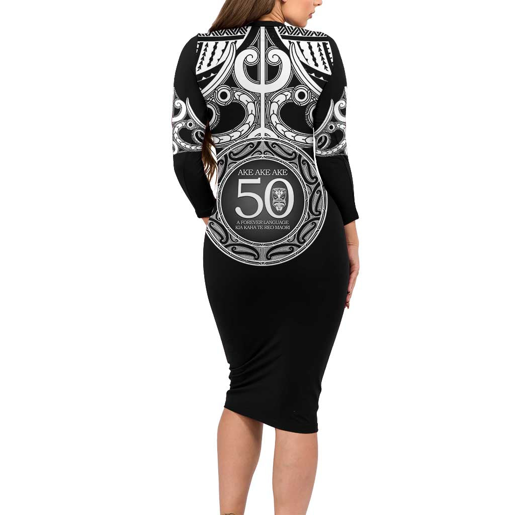 Kia Kaha Te Reo Maori New Zealand Family Matching Long Sleeve Bodycon Dress and Hawaiian Shirt 50th Anniversary Ake Ake Ake - Polynesian Pride