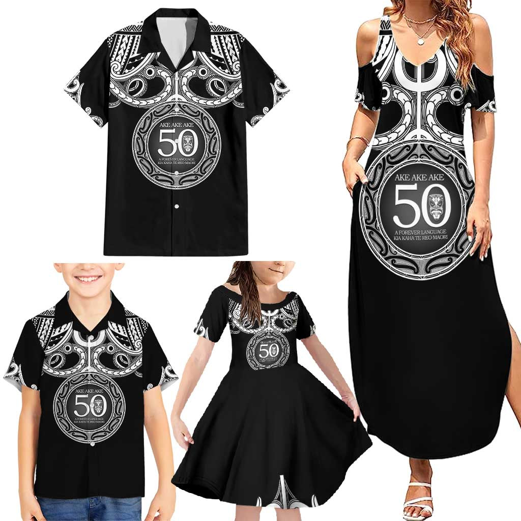 Kia Kaha Te Reo Maori New Zealand Family Matching Summer Maxi Dress and Hawaiian Shirt 50th Anniversary Ake Ake Ake - Polynesian Pride
