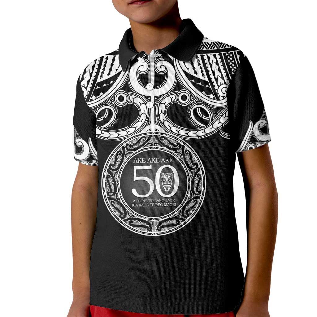 Kia Kaha Te Reo Maori New Zealand Kid Polo Shirt 50th Anniversary Ake Ake Ake - Polynesian Pride