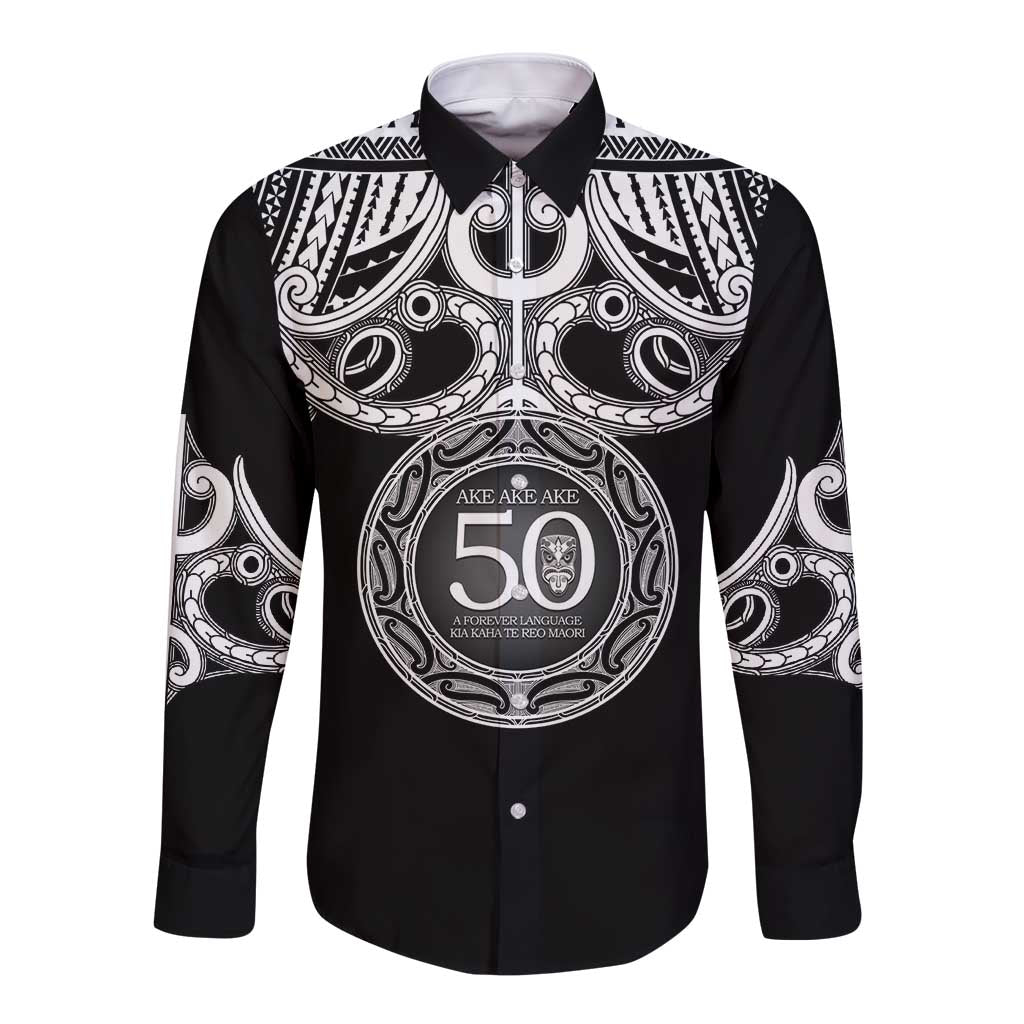 Kia Kaha Te Reo Maori New Zealand Long Sleeve Button Shirt 50th Anniversary Ake Ake Ake - Polynesian Pride