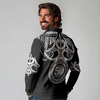 Kia Kaha Te Reo Maori New Zealand Long Sleeve Polo Shirt 50th Anniversary Ake Ake Ake - Polynesian Pride