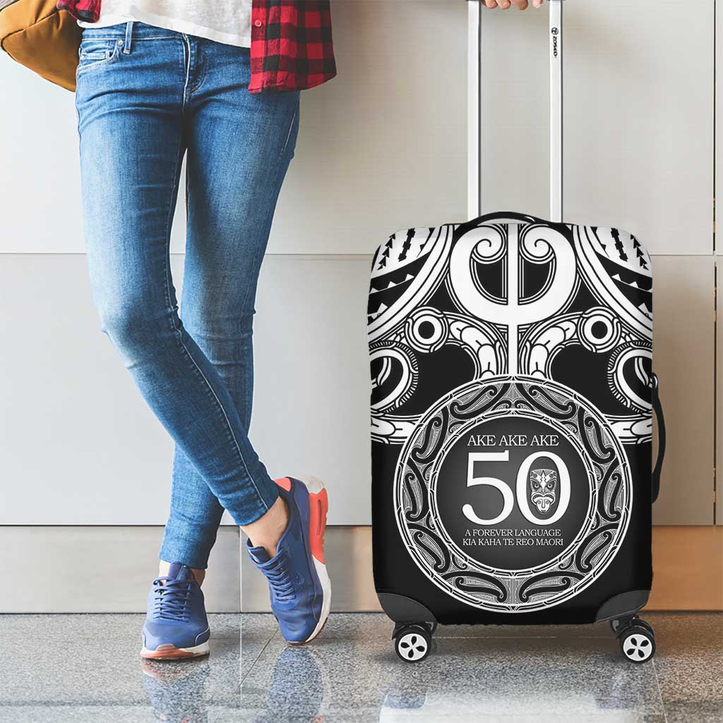 Kia Kaha Te Reo Maori New Zealand Luggage Cover 50th Anniversary Ake Ake Ake - Polynesian Pride