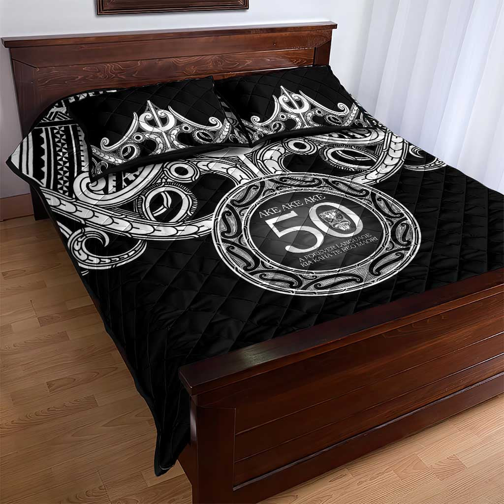 Kia Kaha Te Reo Maori New Zealand Quilt Bed Set 50th Anniversary Ake Ake Ake - Polynesian Pride