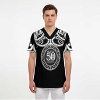 Kia Kaha Te Reo Maori New Zealand Scrub Top 50th Anniversary Ake Ake Ake - Polynesian Pride