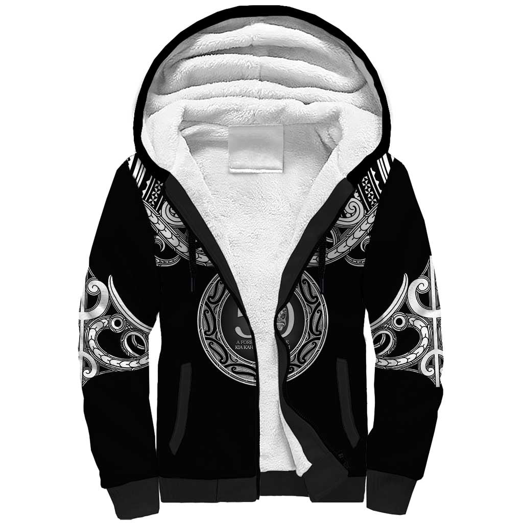 Kia Kaha Te Reo Maori New Zealand Sherpa Hoodie 50th Anniversary Ake Ake Ake - Polynesian Pride