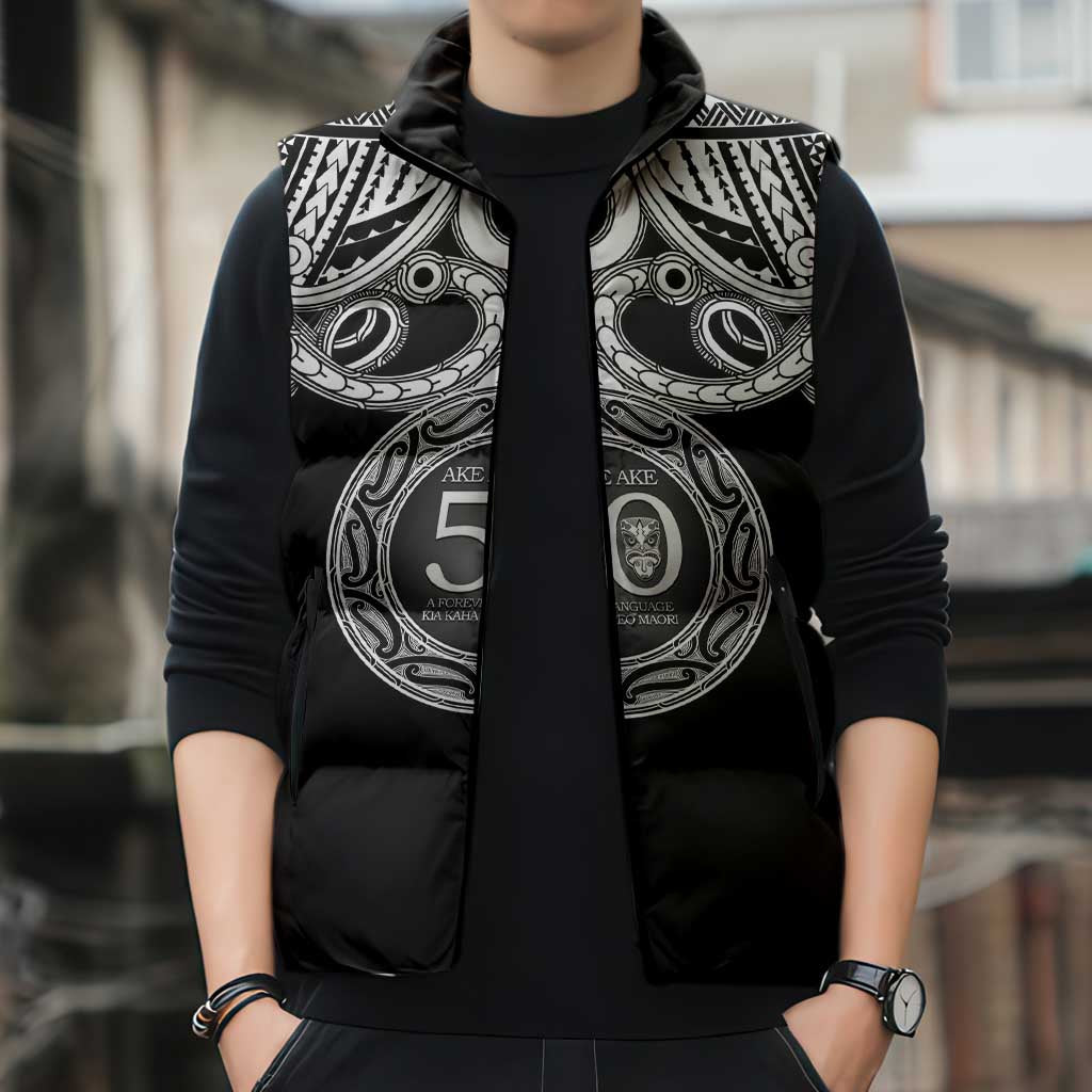 Kia Kaha Te Reo Maori New Zealand Sleeveless Puffer Jacket 50th Anniversary Ake Ake Ake - Polynesian Pride