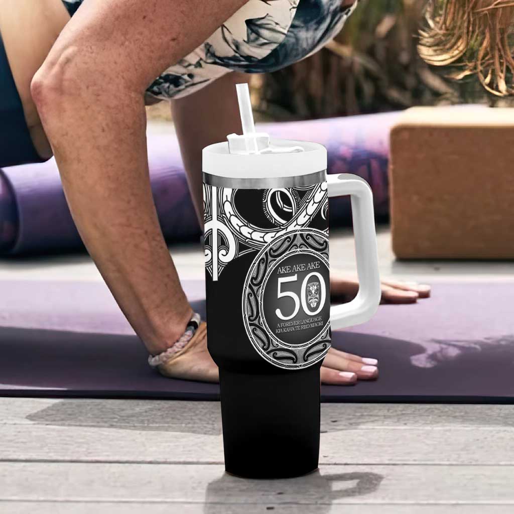 Kia Kaha Te Reo Maori New Zealand Tumbler With Handle 50th Anniversary Ake Ake Ake - Polynesian Pride
