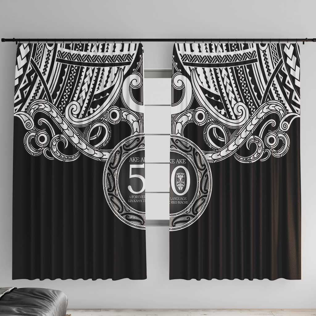 Kia Kaha Te Reo Maori New Zealand Window Curtain 50th Anniversary Ake Ake Ake - Polynesian Pride