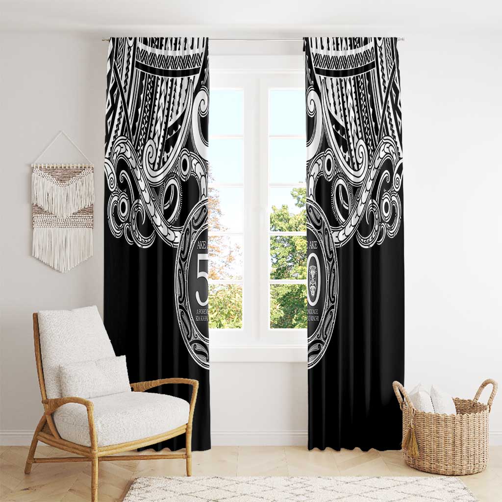 Kia Kaha Te Reo Maori New Zealand Window Curtain 50th Anniversary Ake Ake Ake - Polynesian Pride
