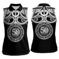 Kia Kaha Te Reo Maori New Zealand Women Sleeveless Polo Shirt 50th Anniversary Ake Ake Ake - Polynesian Pride