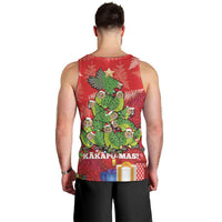 Kakapo New Zealand Christmas Men Tank Top Meri Kirihimete Pohutukawa - Red Color