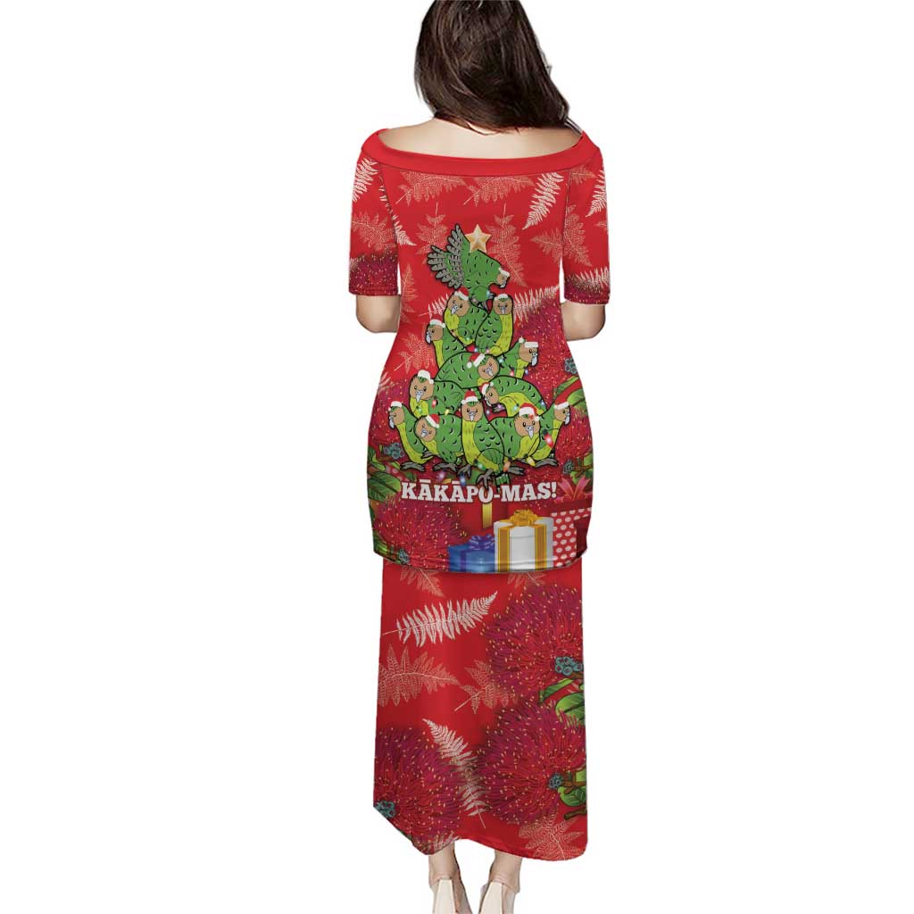 Kakapo New Zealand Christmas Puletasi Meri Kirihimete Pohutukawa - Red Color