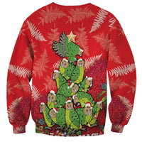 Kakapo New Zealand Christmas Sweatshirt Meri Kirihimete Pohutukawa - Red Color LT14 - Polynesian Pride