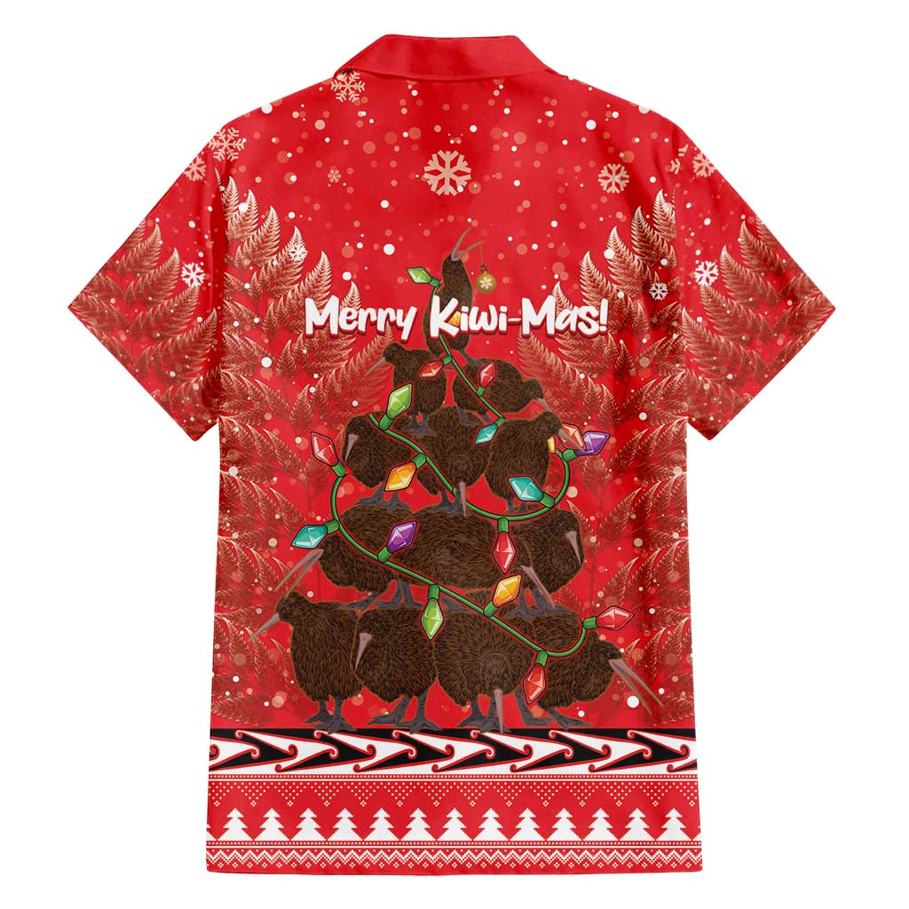 Kiwi New Zealand Christmas Family Matching Summer Maxi Dress and Hawaiian Shirt Meri Kirihimete Silver Fern - Red Color LT14 - Polynesian Pride