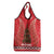 Kiwi New Zealand Christmas Grocery Bag Meri Kirihimete Silver Fern - Red Color