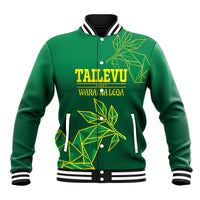 Fiji Tailevu Rugby Custom Baseball Jacket Warai Na Leqa LT14 Unisex Green - Polynesian Pride