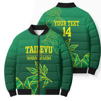 Fiji Tailevu Rugby Custom Bomber Puffer Jacket Warai Na Leqa LT14 - Polynesian Pride