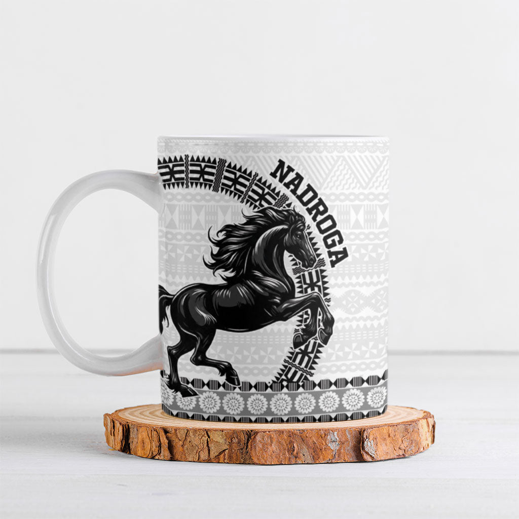 Fiji Nadroga Rugby Personalised Ceramic Mug Go Stallions Fijian Tapa LT14 White - Polynesian Pride