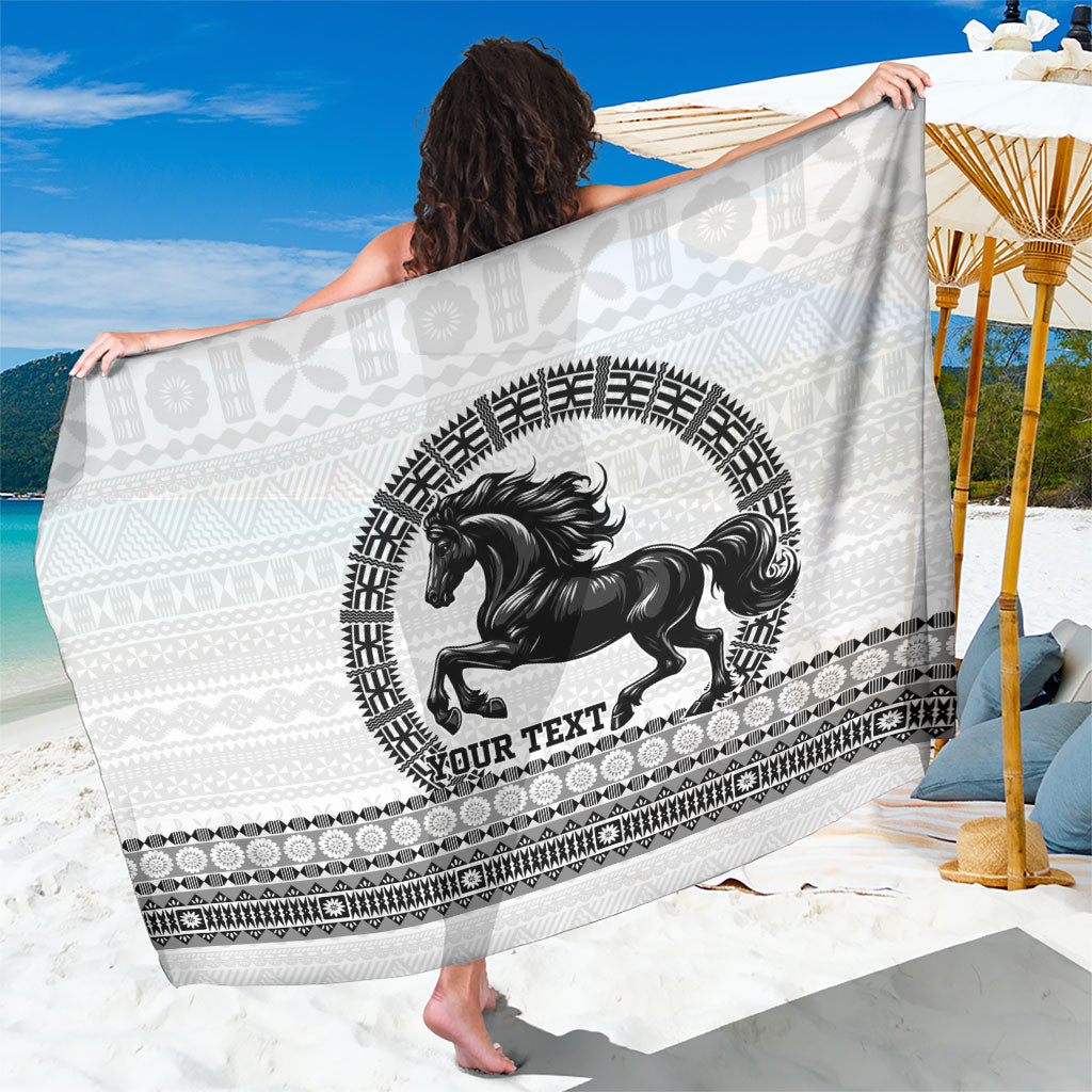 Fiji Nadroga Rugby Personalised Sarong Go Stallions Fijian Tapa LT14 One Size 44 x 66 inches White - Polynesian Pride