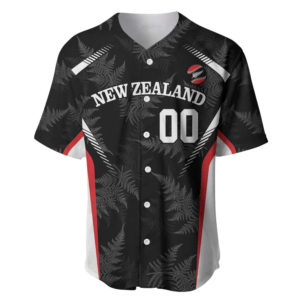 Custom New Zealand Silver Fern Softball Baseball Jersey Go Aotearoa LT14 Black - Polynesian Pride