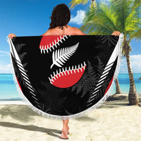 Custom New Zealand Silver Fern Softball Beach Blanket Go Aotearoa