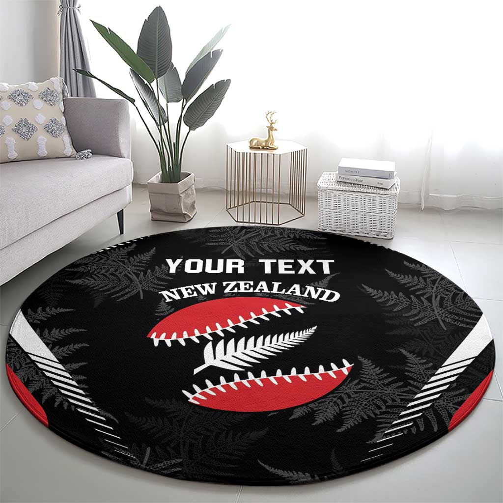 Custom New Zealand Silver Fern Softball Round Carpet Go Aotearoa LT14 - Polynesian Pride