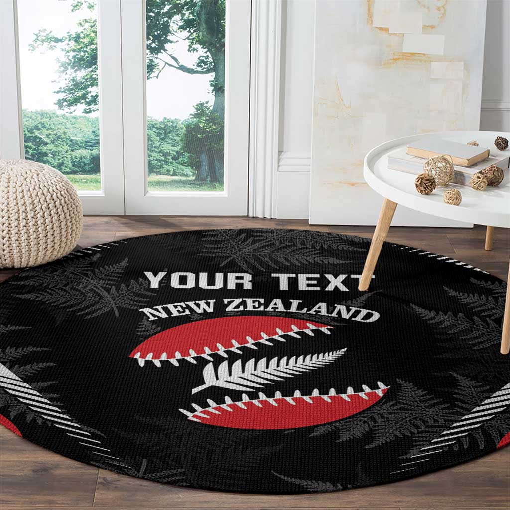 Custom New Zealand Silver Fern Softball Round Carpet Go Aotearoa LT14 - Polynesian Pride