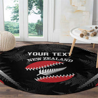 Custom New Zealand Silver Fern Softball Round Carpet Go Aotearoa LT14 - Polynesian Pride