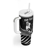Personalised Aotearoa Ice Hockey Tumbler With Handle NZ Tiki Mascot - Maori Pattern LT14