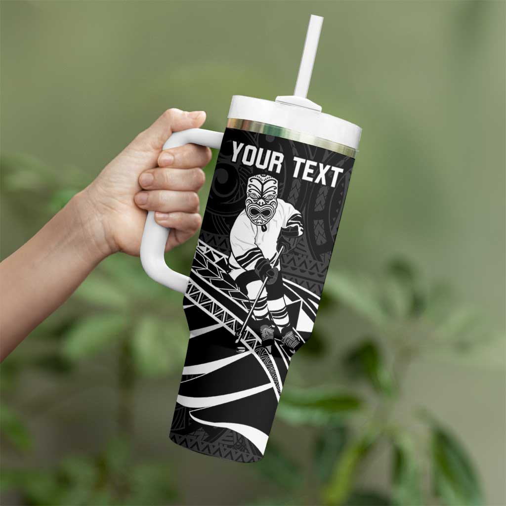 Personalised Aotearoa Ice Hockey Tumbler With Handle NZ Tiki Mascot - Maori Pattern LT14