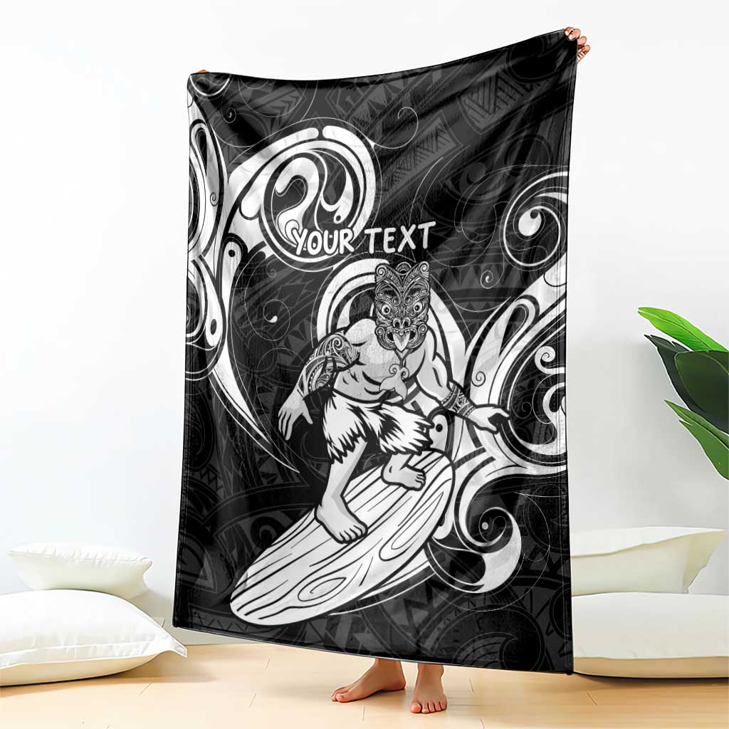 Personalised New Zealand Surfing Blanket Aotearoa Maori Tiki Haka
