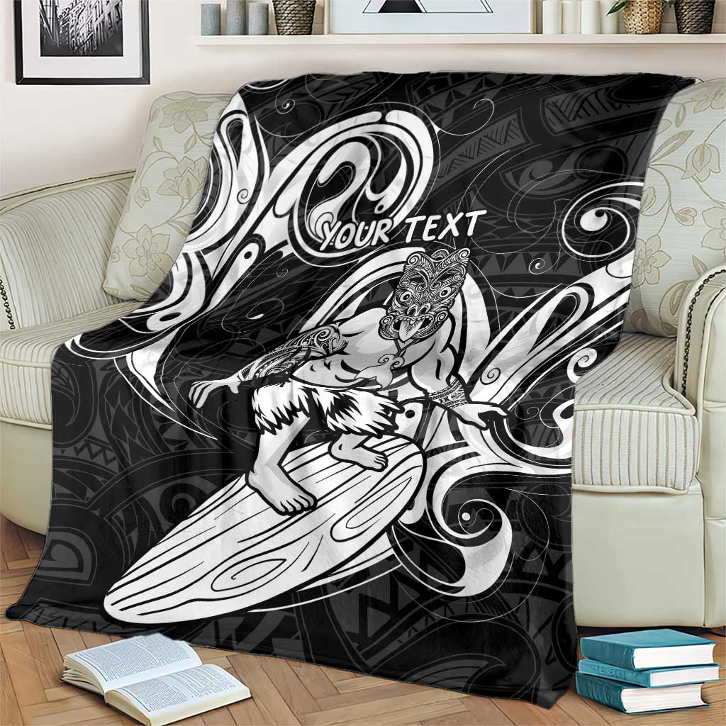 Personalised New Zealand Surfing Blanket Aotearoa Maori Tiki Haka