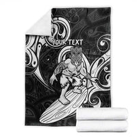 Personalised New Zealand Surfing Blanket Aotearoa Maori Tiki Haka