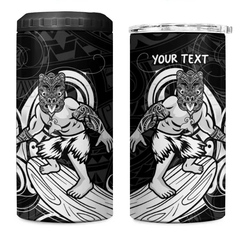 Personalised New Zealand Surfing 4 in 1 Can Cooler Tumbler Aotearoa Maori Tiki Haka LT14
