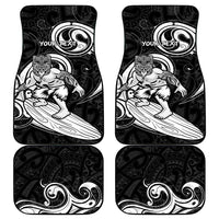 Personalised New Zealand Surfing Car Mats Aotearoa Maori Tiki Haka