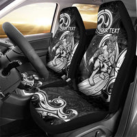 Personalised New Zealand Surfing Car Seat Cover Aotearoa Maori Tiki Haka