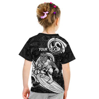 Personalised New Zealand Surfing Kid T Shirt Aotearoa Maori Tiki Haka
