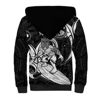 Personalised New Zealand Surfing Sherpa Hoodie Aotearoa Maori Tiki Haka