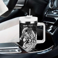 Personalised New Zealand Surfing Tumbler With Handle Aotearoa Maori Tiki Haka LT14