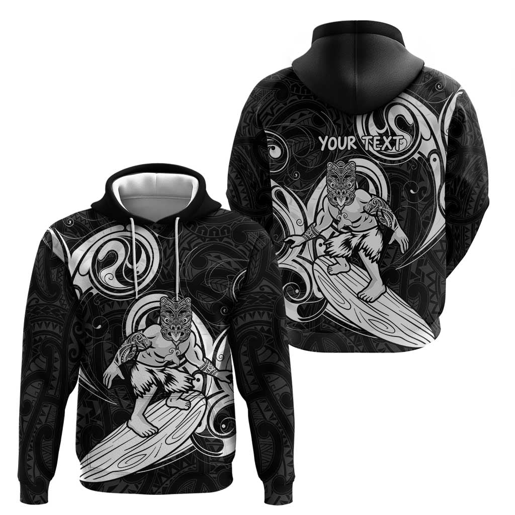 Personalised New Zealand Surfing Zip Hoodie Aotearoa Maori Tiki Haka