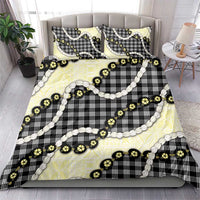 Black Palaka Hawaii Bedding Set Kukui Nut Pikake Lei Hawaiian Tapa Pattern - Polynesian Pride